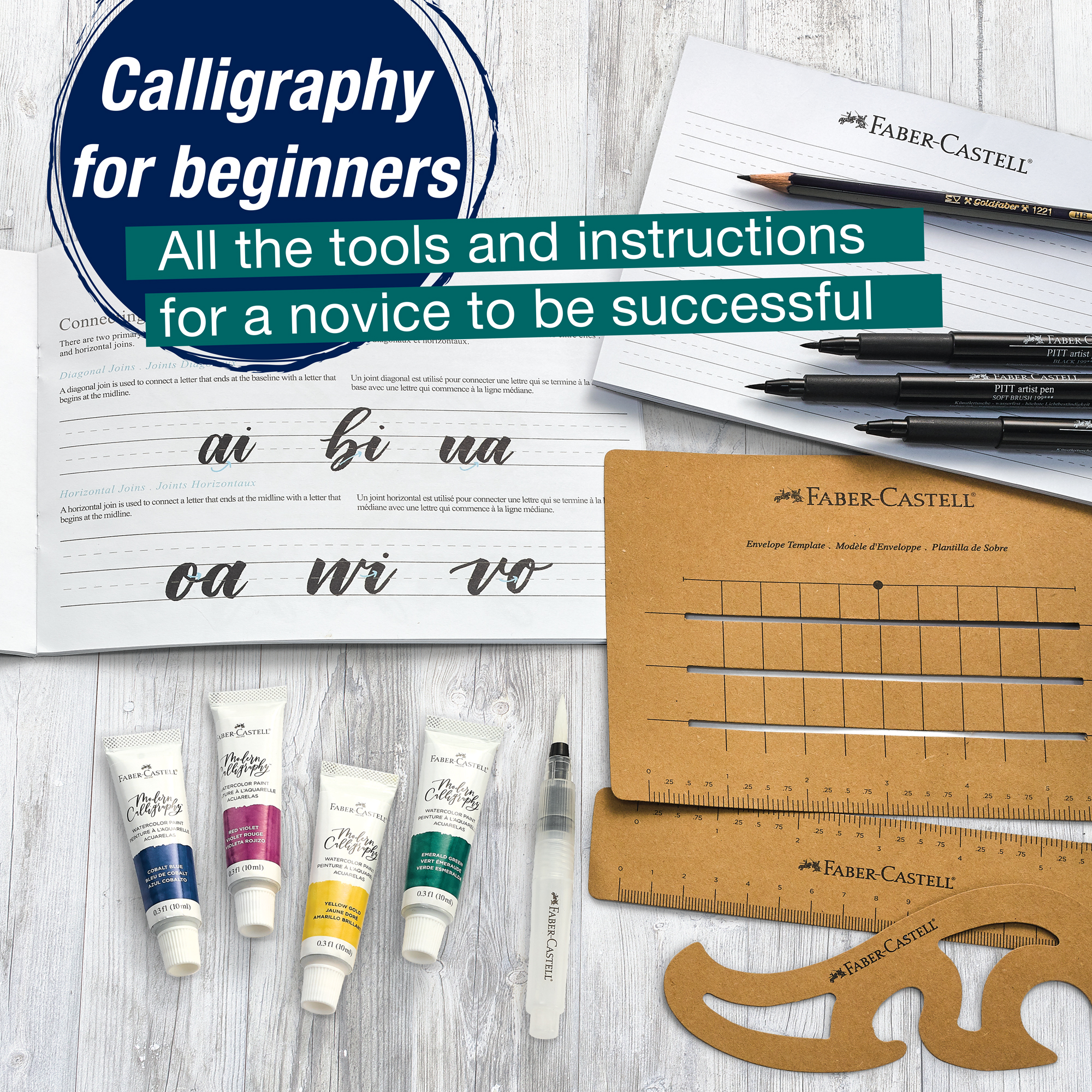 Faber-Castell Modern Calligraphy Kit - Lettering Set for Beginners (14  Count per Pack) 